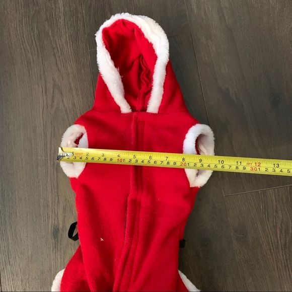 PET clothes Christmas Santa costume for cat and small dog cute red white hooded - Picture 6 of 8